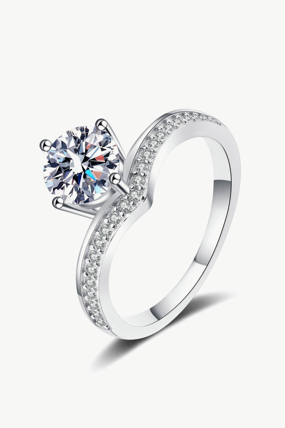 925 Sterling Silver Ring with 1 Carat Moissanite