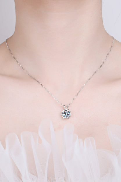 Learning To Love 925 Sterling Silver Moissanite Pendant Necklace