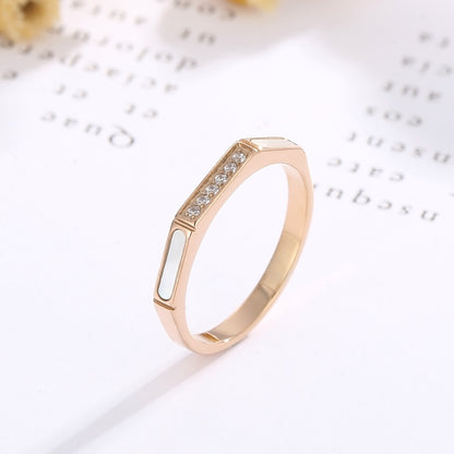 Stainless Steel Inlaid Zircon Ring