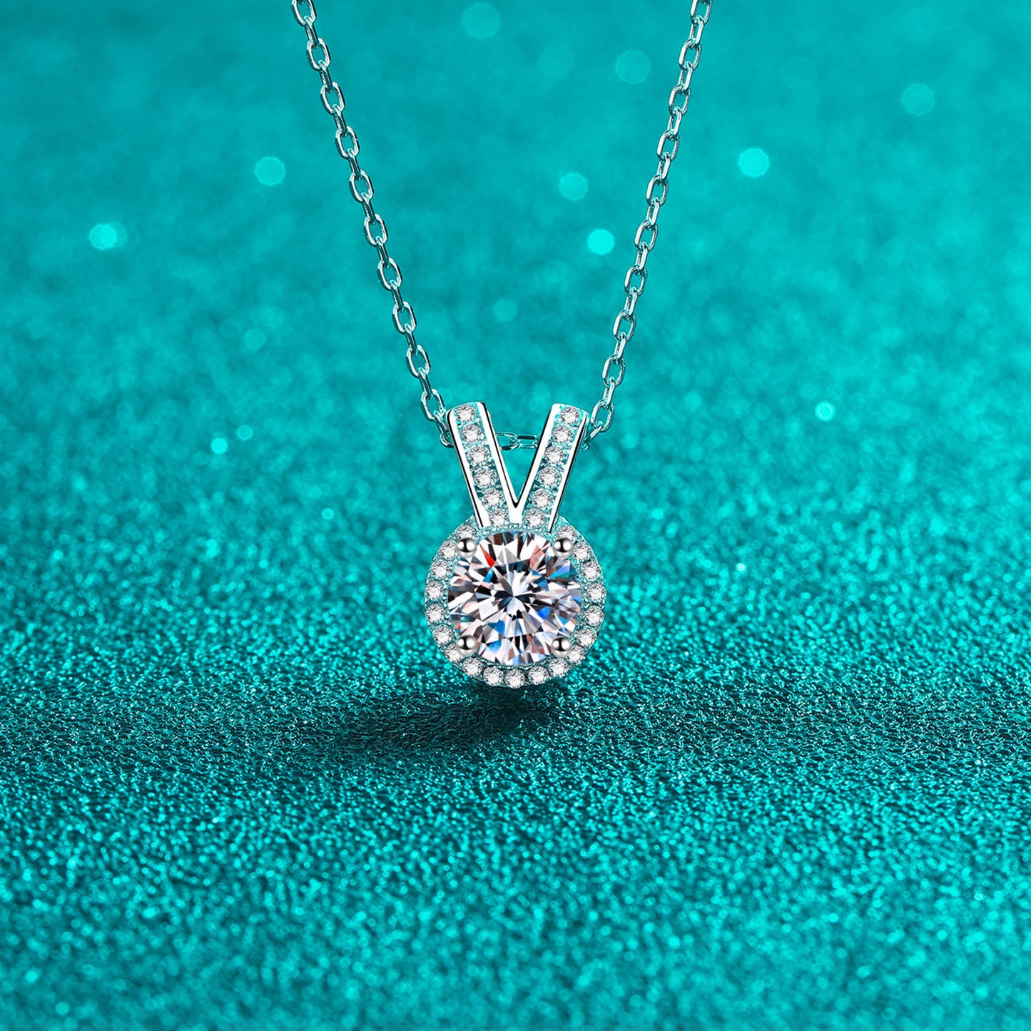 1 Carat Moissanite Rabbit Ears Shape Pendant Necklace