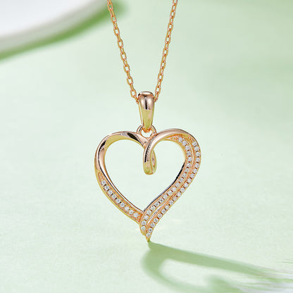 Moissanite 925 Sterling Silver Heart Shape Necklace