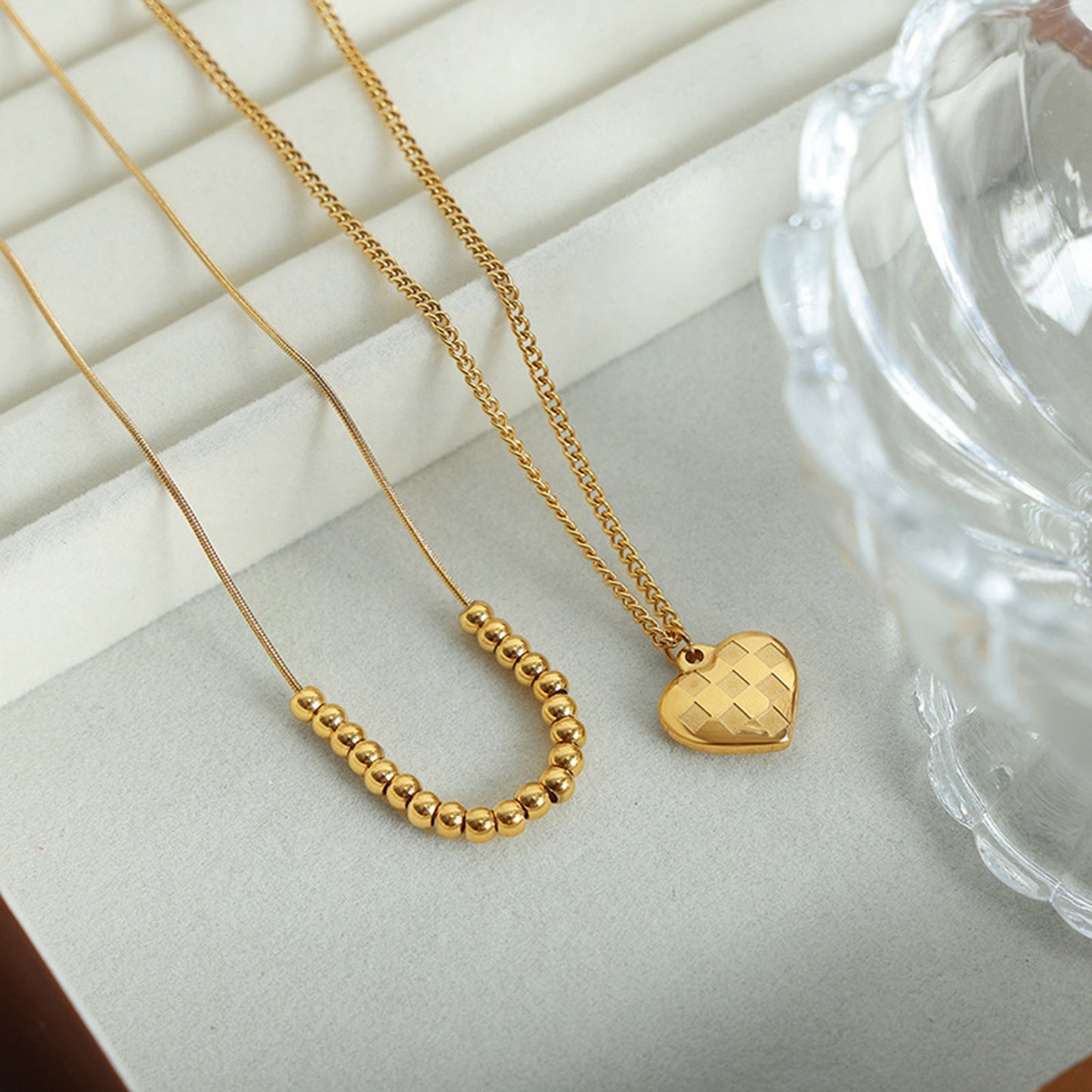 Heart Pendant Double-Lrayed Necklace