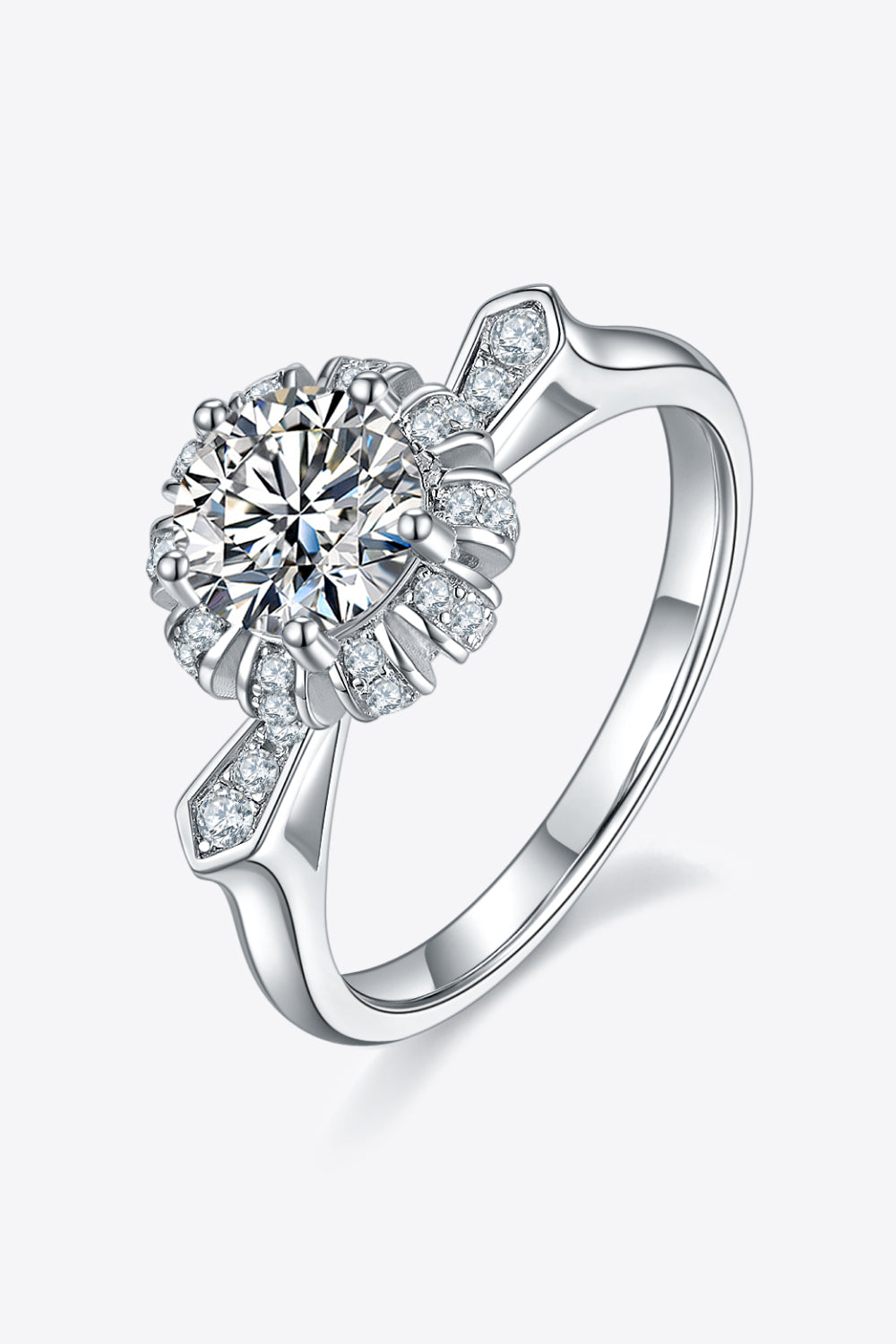 1 Carat Moissanite 925 Sterling Silver Ring