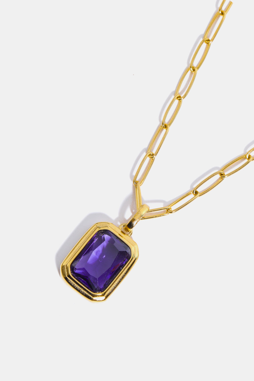 Zircon 18K Gold-Plated Geometrical Shape Pendant Necklace