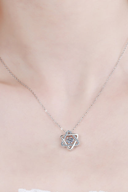 Moissanite Rhodium-Plated Chain-Link Necklace