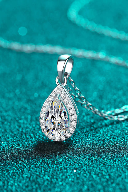 Moissanite Teardrop Pendant Necklace