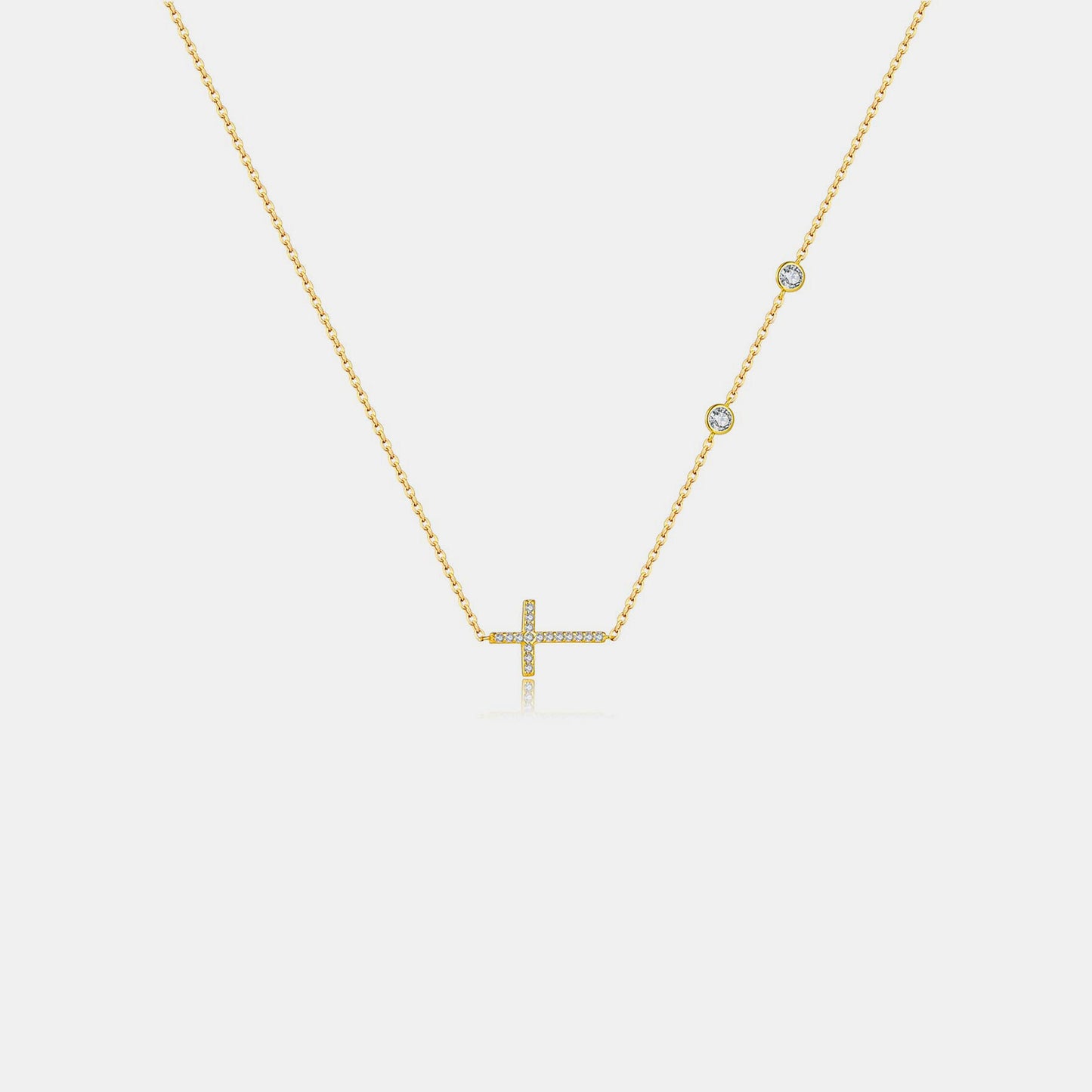 Zircon 925 Sterling Silver Cross Necklace