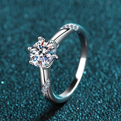 1 Carat Moissanite 925 Sterling Silver Ring