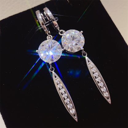 10 Carat Moissanite 925 Sterling Silver Earrings