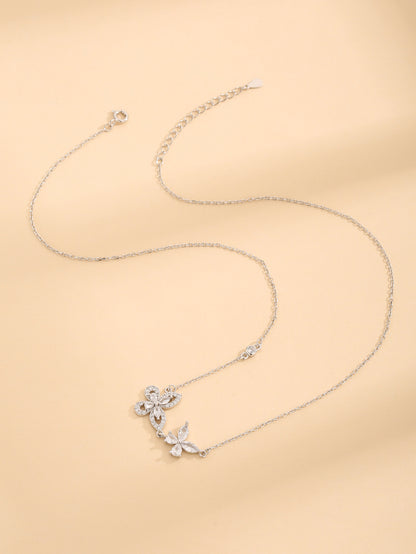 Zircon 925 Sterling Silver Butterfly Necklace