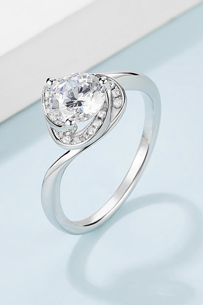 1 Carat Moissanite 925 Sterling Silver Heart Ring