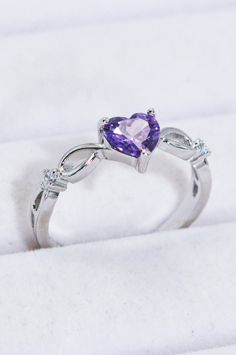 Crystal Heart 925 Sterling Silver Ring