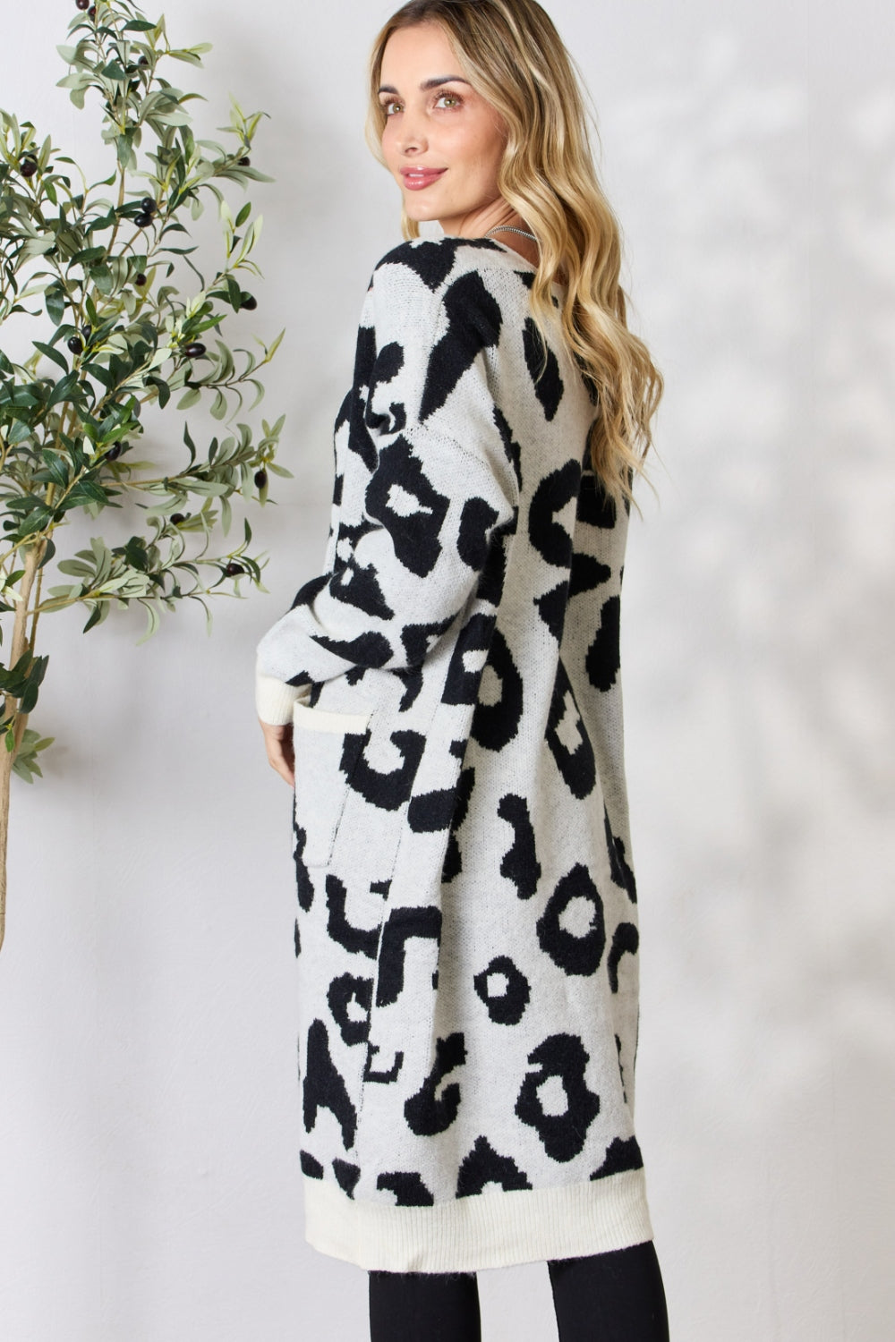 BiBi Leopard Open Front Cardigan