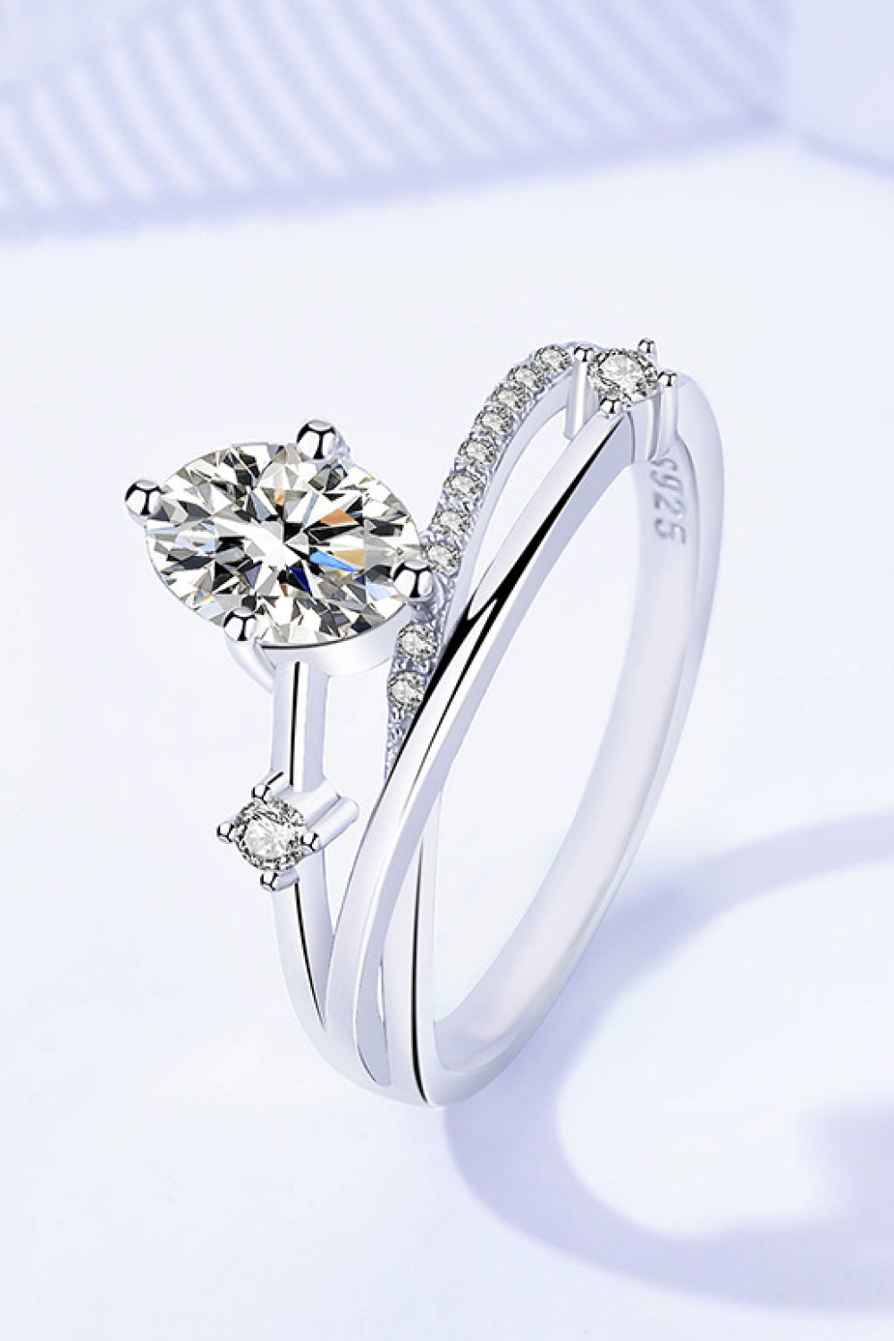 Moissanite Crisscross Ring