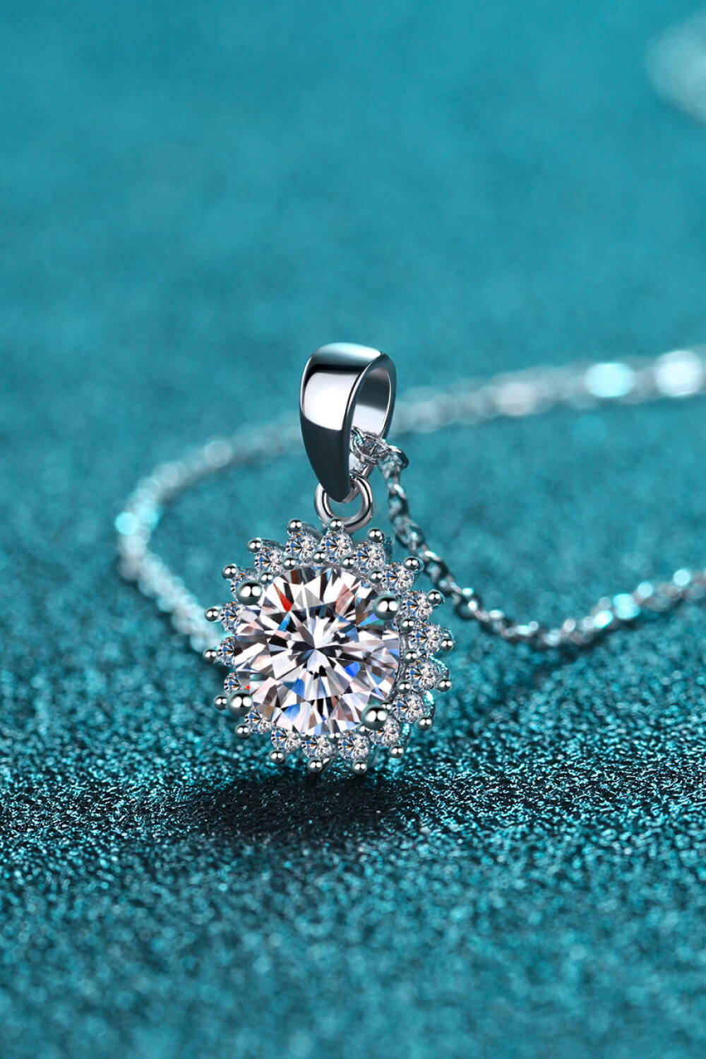 925 Sterling Silver Moissanite Pendant Necklace