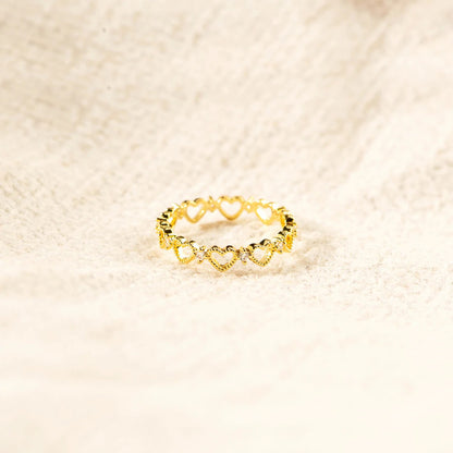 Heart Shape 18K Gold-Plated Ring