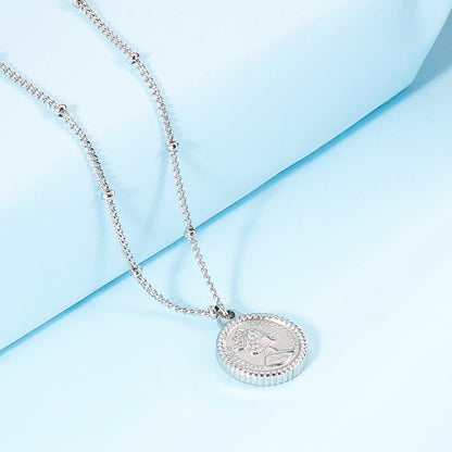 Stainless Steel Coin Pendant Necklace